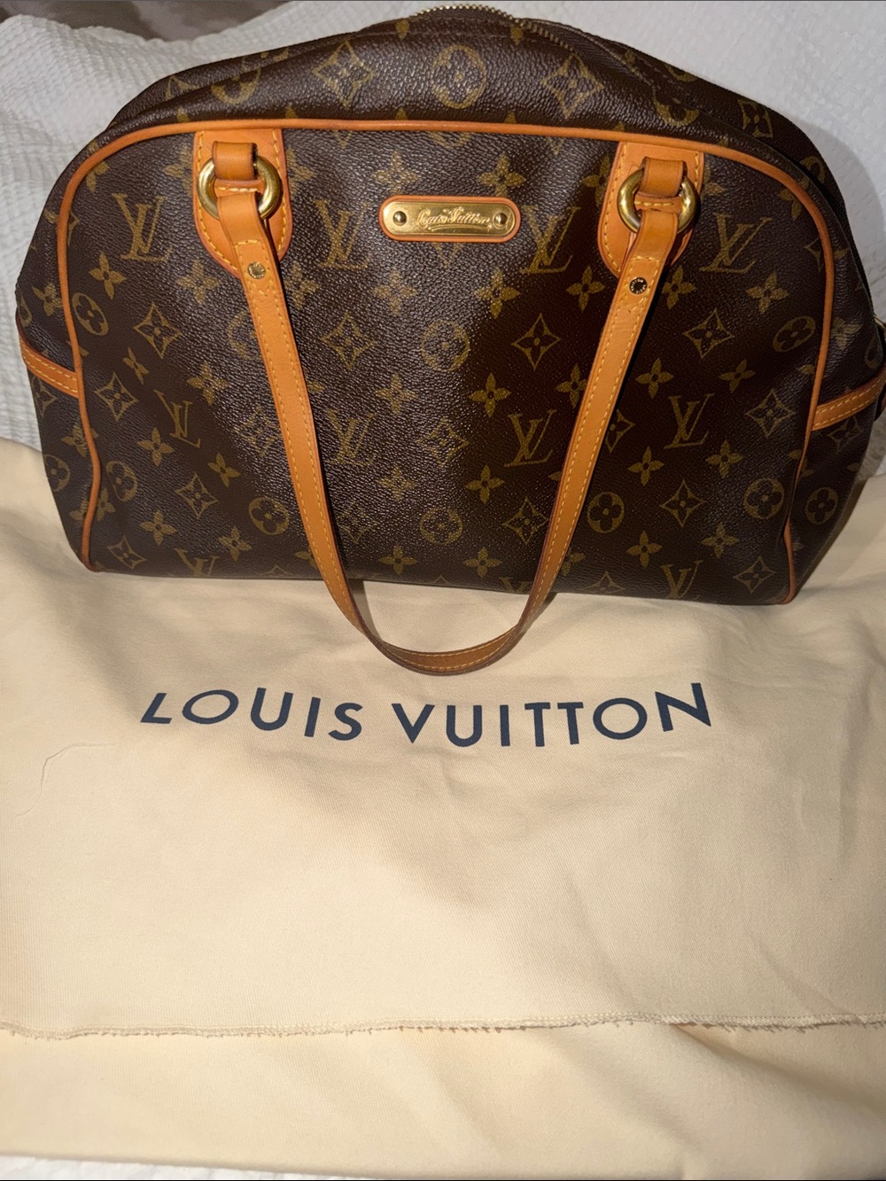 Vintage Louis Vuitton Montorgueil Monogram Canvas  Shoulder Bag in Brown and Tan